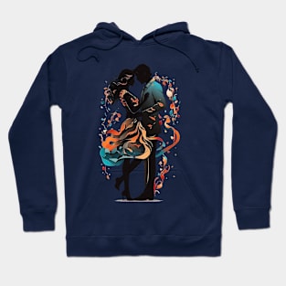 Romantic Dance: Silhouetted Couple's - Valentine's Day Hoodie